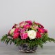 Tendresse composition florale dans les tons rose et blanc pour une sépulture