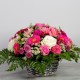 Tendresse composition florale dans les tons rose et blanc pour une sépulture